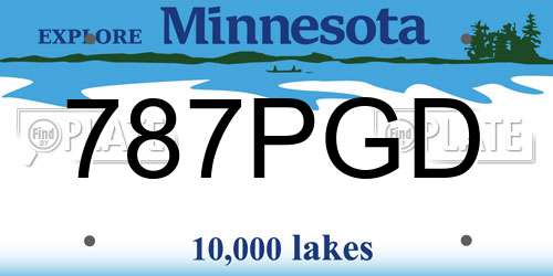 787PGD Minnesota License Plate