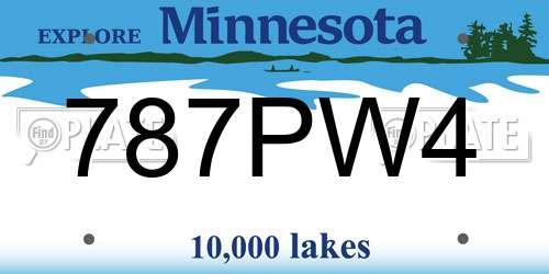 787PW4 Minnesota License Plate