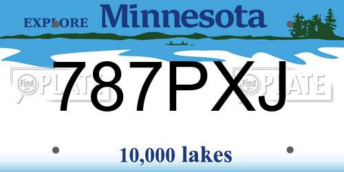 787PXJ Minnesota License Plate