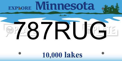 787RUG Minnesota License Plate