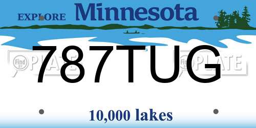 787TUG Minnesota License Plate
