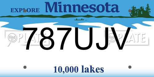 787UJV Minnesota License Plate