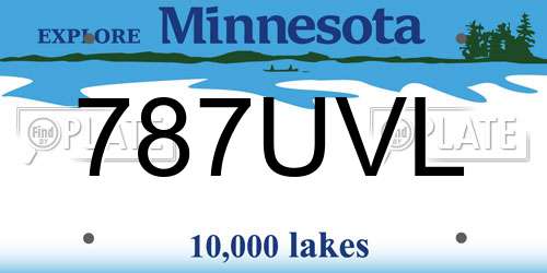 787UVL Minnesota License Plate