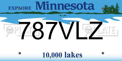 787VLZ Minnesota License Plate