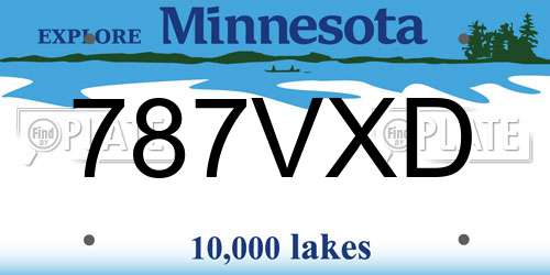 787VXD Minnesota License Plate