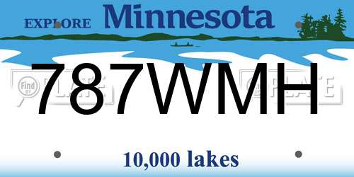 787WMH Minnesota License Plate