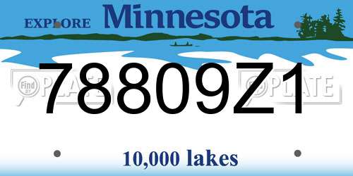 78809Z1 Minnesota License Plate
