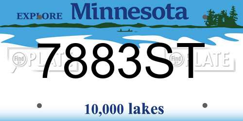 7883ST Minnesota License Plate