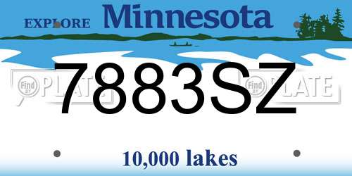 7883SZ Minnesota License Plate
