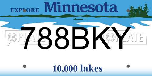 788BKY Minnesota License Plate