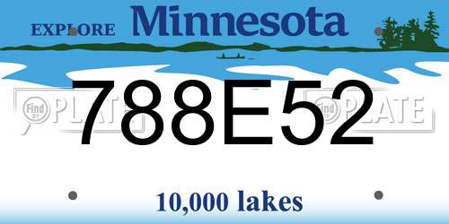 788E52 Minnesota License Plate