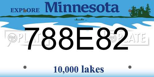 788E82 Minnesota License Plate