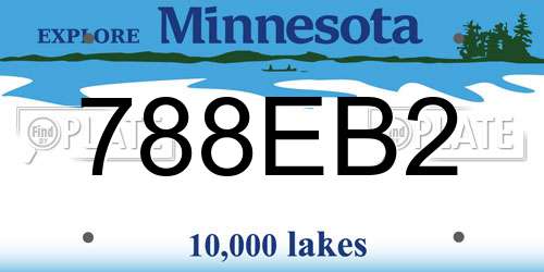 788EB2 Minnesota License Plate