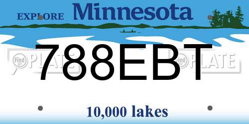 788EBT Minnesota License Plate