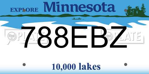 788EBZ Minnesota License Plate