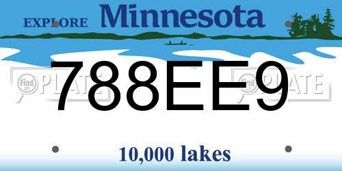 788EE9 Minnesota License Plate