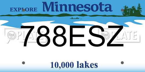 788ESZ Minnesota License Plate