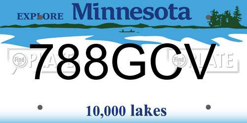 788GCV Minnesota License Plate