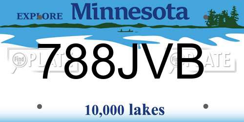 788JVB Minnesota License Plate