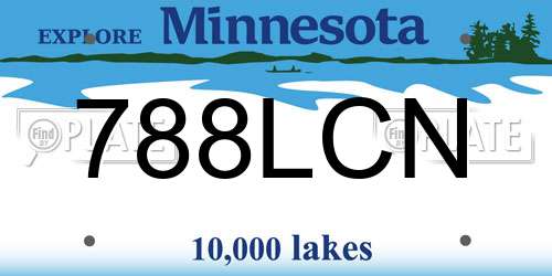 788LCN Minnesota License Plate