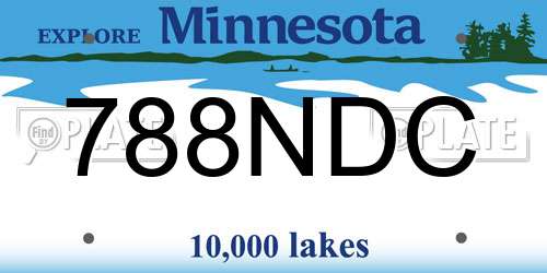 788NDC Minnesota License Plate
