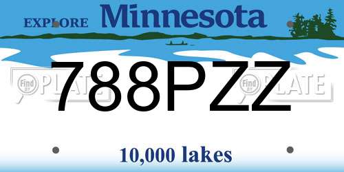 788PZZ Minnesota License Plate