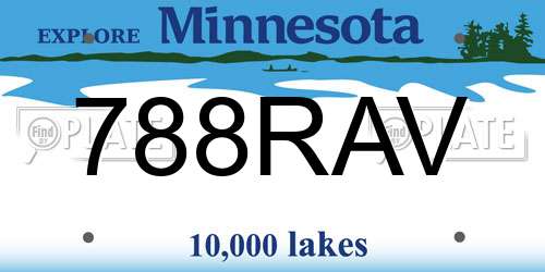 788RAV Minnesota License Plate