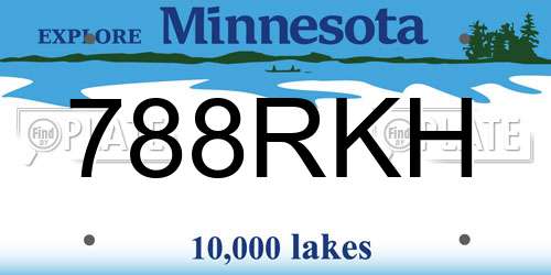 788RKH Minnesota License Plate