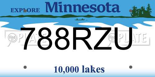 788RZU Minnesota License Plate