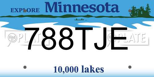 788TJE Minnesota License Plate