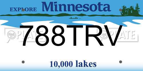 788TRV Minnesota License Plate