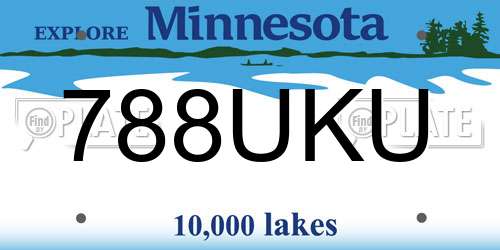 788UKU Minnesota License Plate