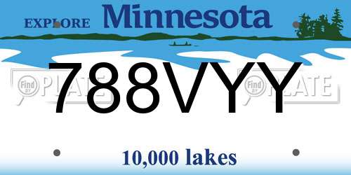 788VYY Minnesota License Plate