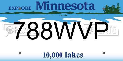 788WVP Minnesota License Plate