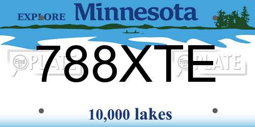 788XTE Minnesota License Plate
