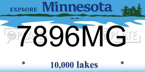 7896MG Minnesota License Plate