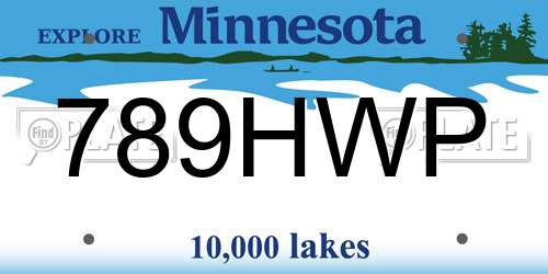 789HWP Minnesota License Plate