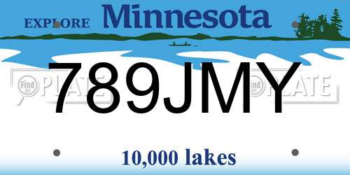 789JMY Minnesota License Plate