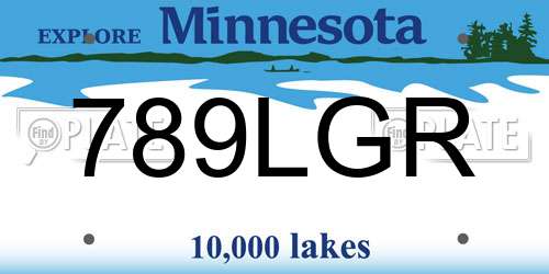 789LGR Minnesota License Plate