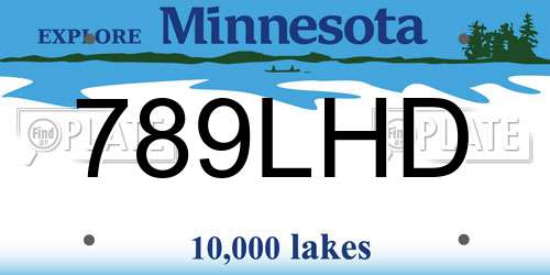 789LHD Minnesota License Plate