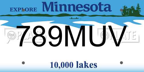 789MUV Minnesota License Plate