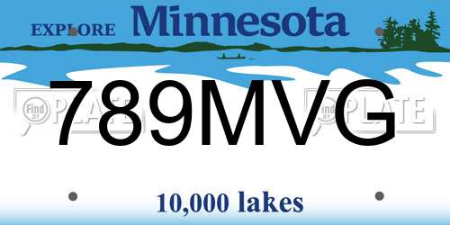 789MVG Minnesota License Plate