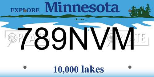 789NVM Minnesota License Plate