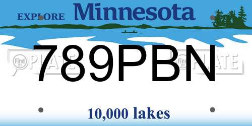 789PBN Minnesota License Plate