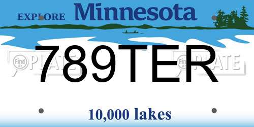 789TER Minnesota License Plate
