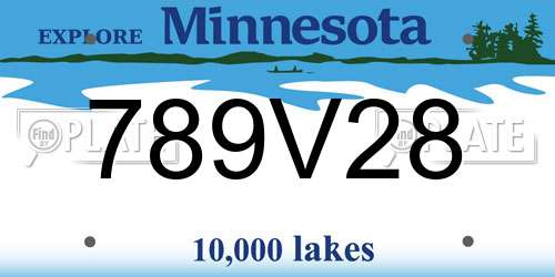 789V28 Minnesota License Plate