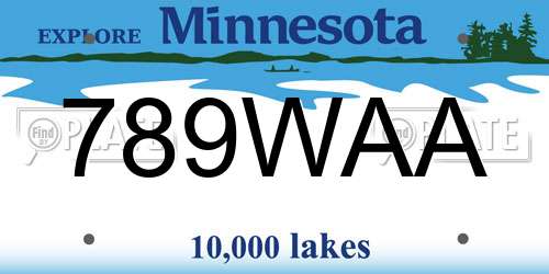 789WAA Minnesota License Plate