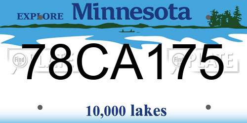78CA175 Minnesota License Plate