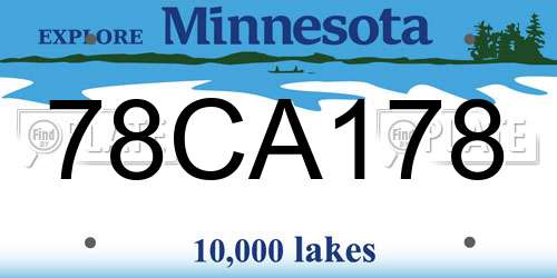 78CA178 Minnesota License Plate
