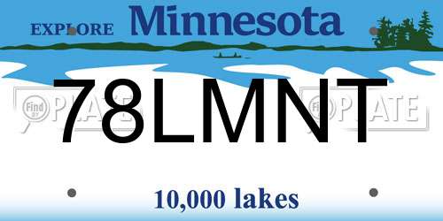 78LMNT Minnesota License Plate